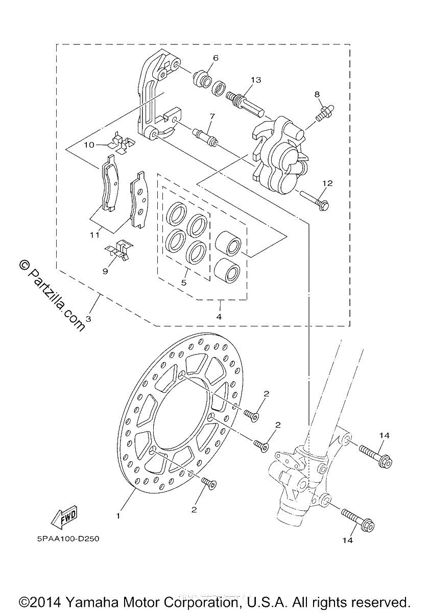 Diagrama de FRONT BRAKE CALIPER
