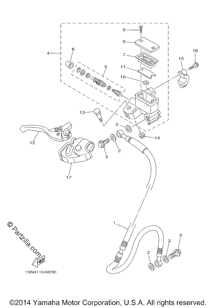 Diagrama de FRONT MASTER CYLINDER