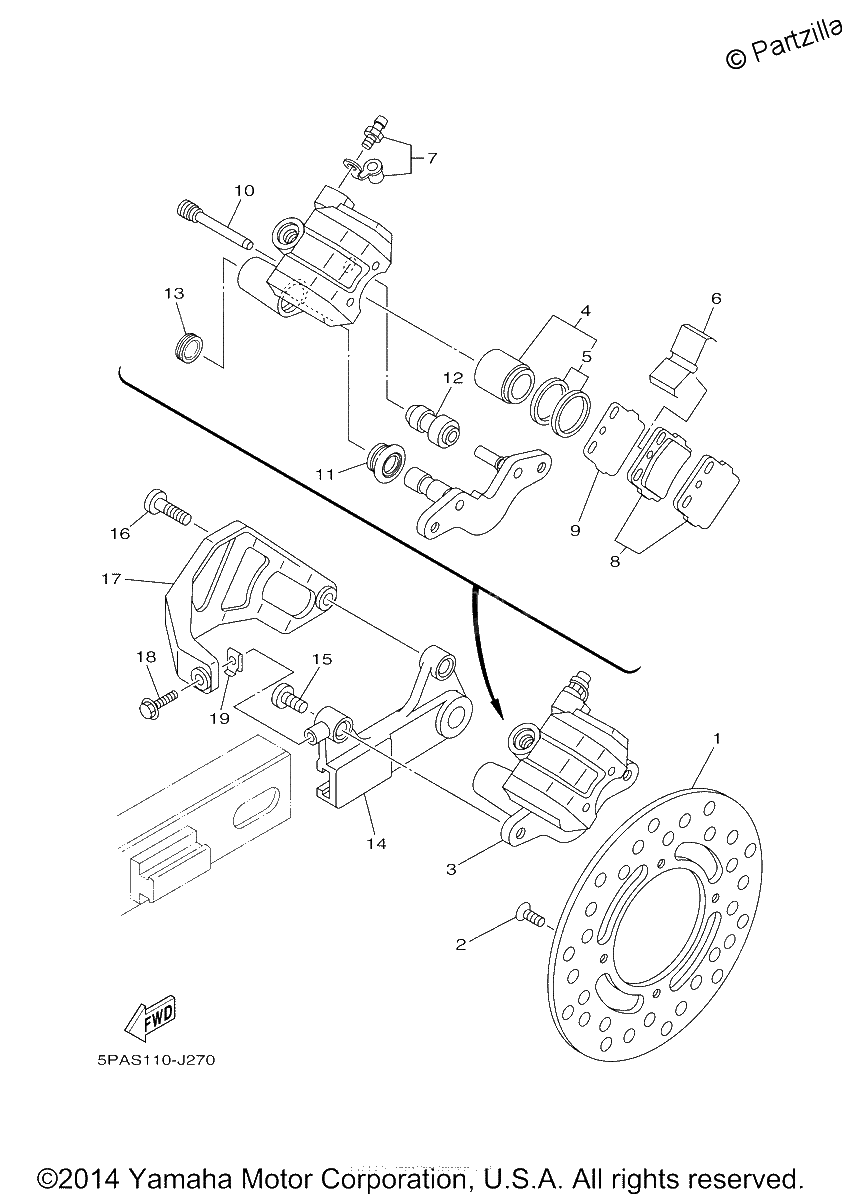Diagrama de REAR BRAKE CALIPER