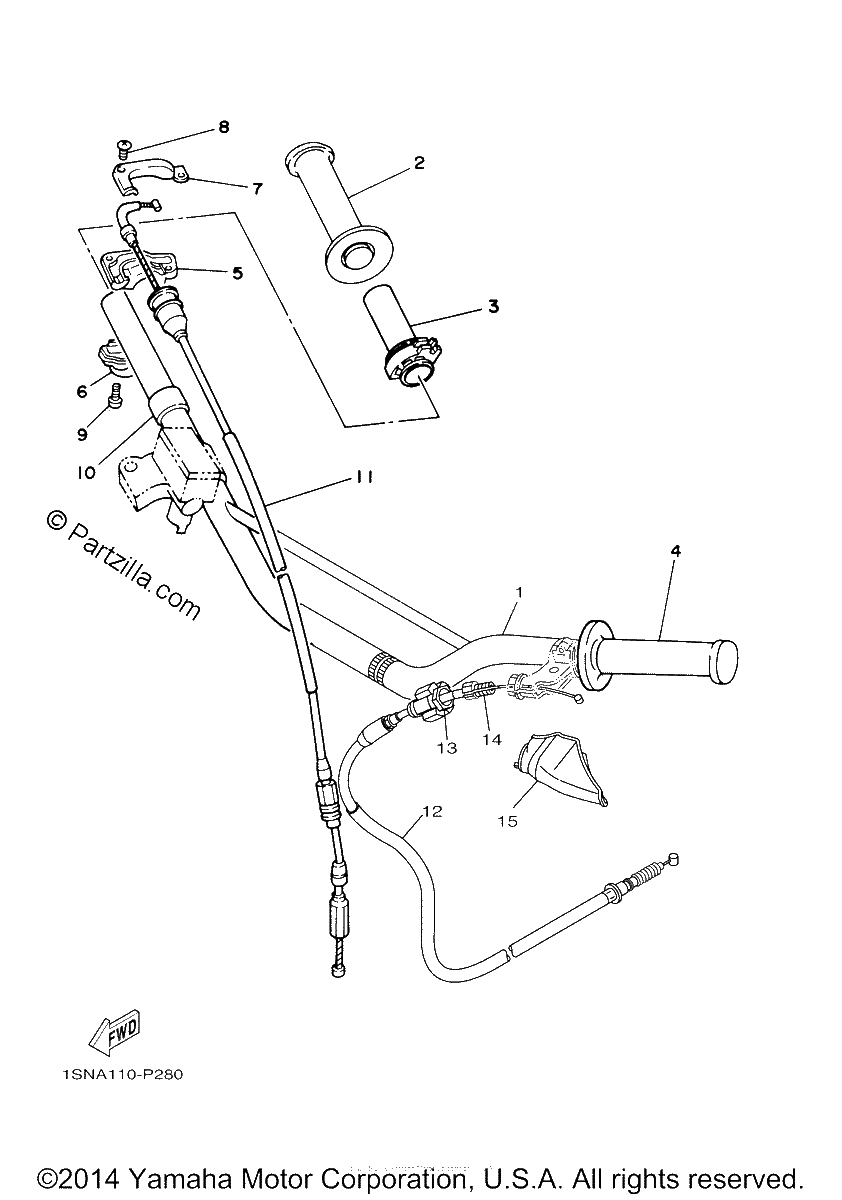 Diagrama de STEERING HANDLE CABLE
