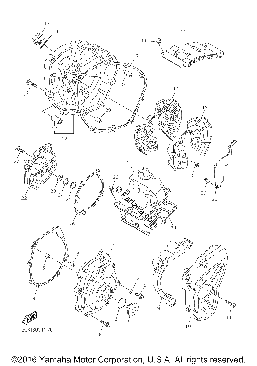 Diagrama de CRANKCASE COVER 1