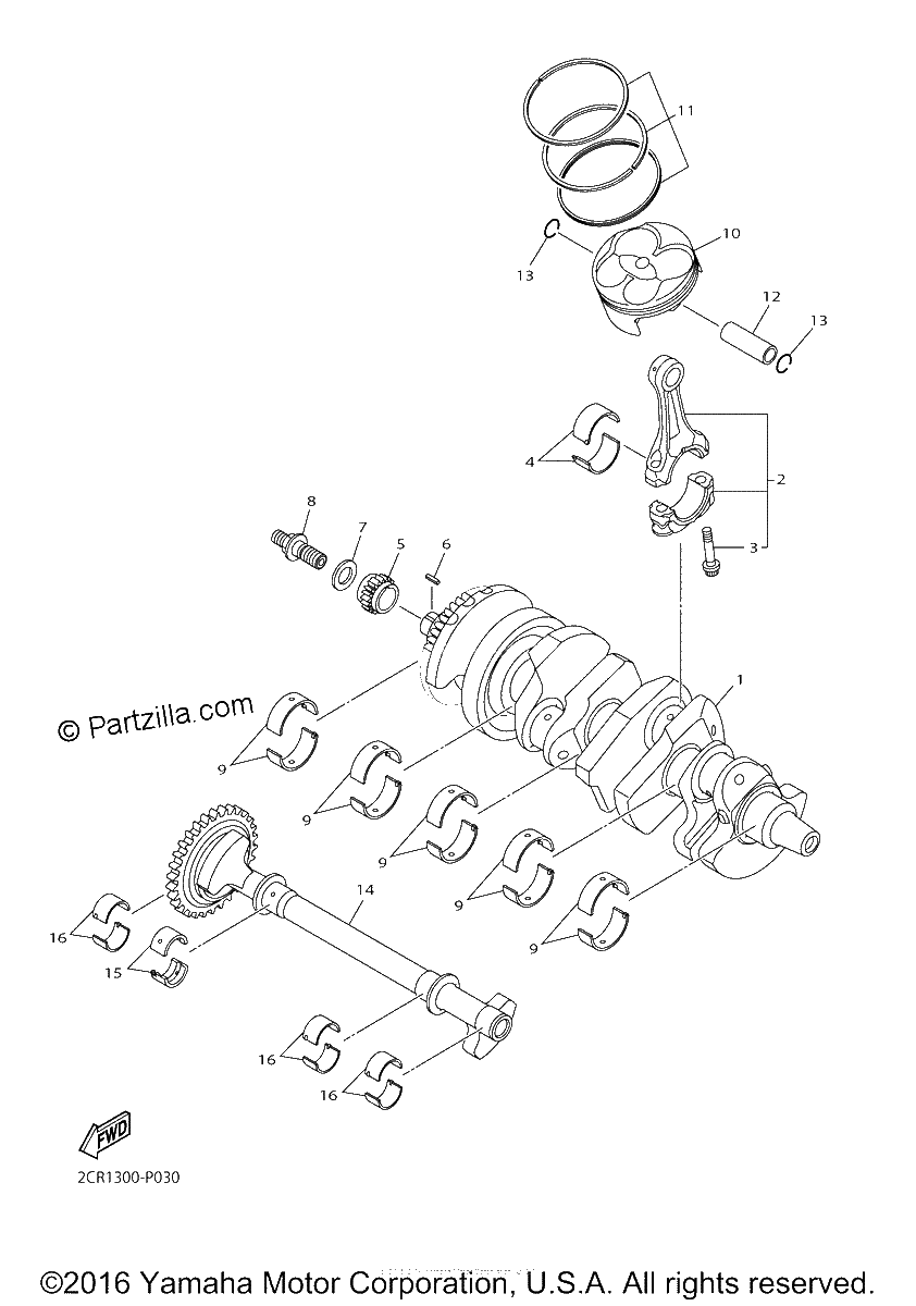 Diagrama de CRANKSHAFT PISTON