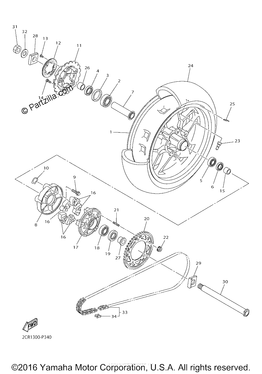 Diagrama de REAR WHEEL