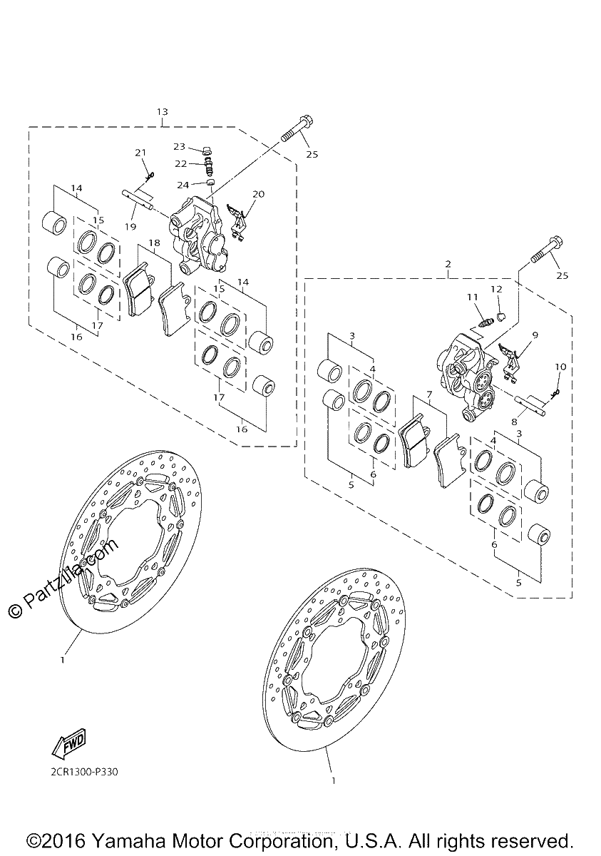 Diagrama de FRONT BRAKE CALIPER