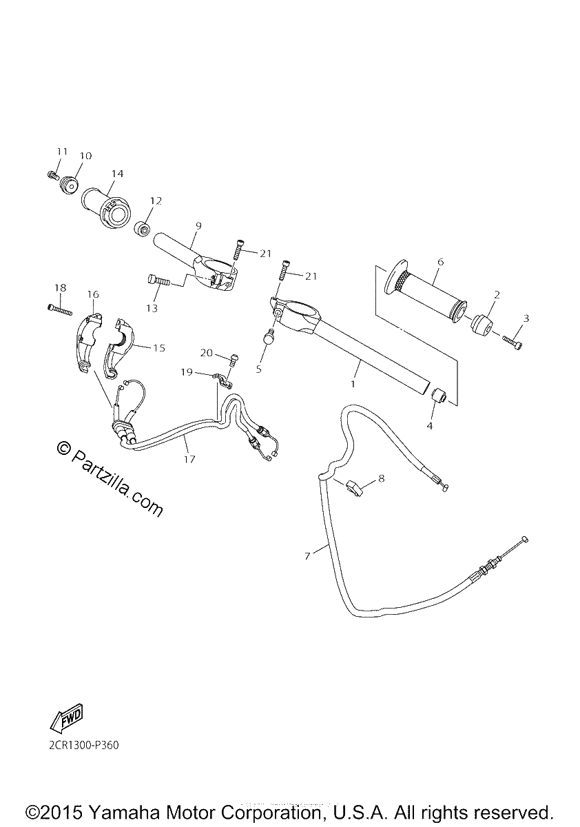 Diagrama de STEERING HANDLE CABLE