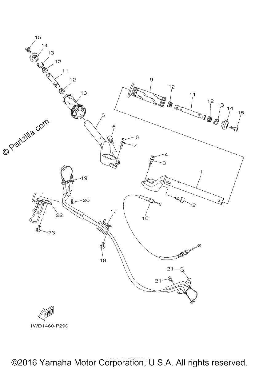 Diagrama de STEERING HANDLE CABLE