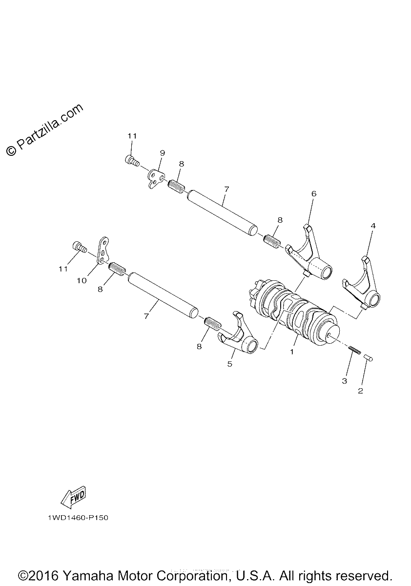 Diagrama de SHIFT CAM FORK