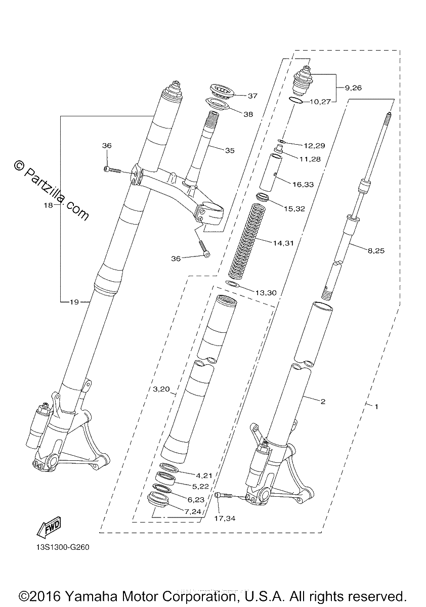 Diagrama de FRONT FORK