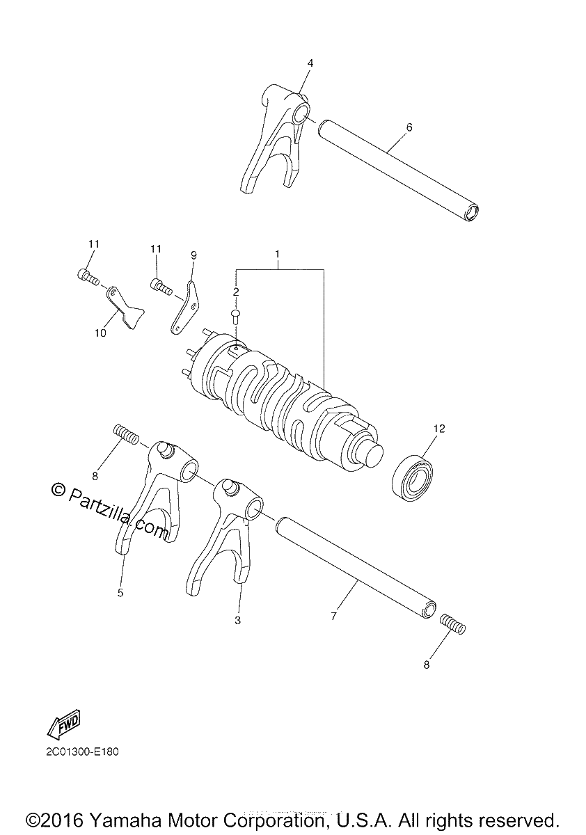 Diagrama de SHIFT CAM FORK