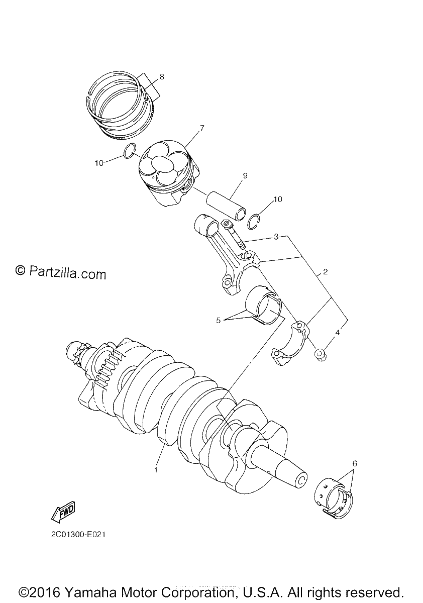 Diagrama de CRANKSHAFT PISTON