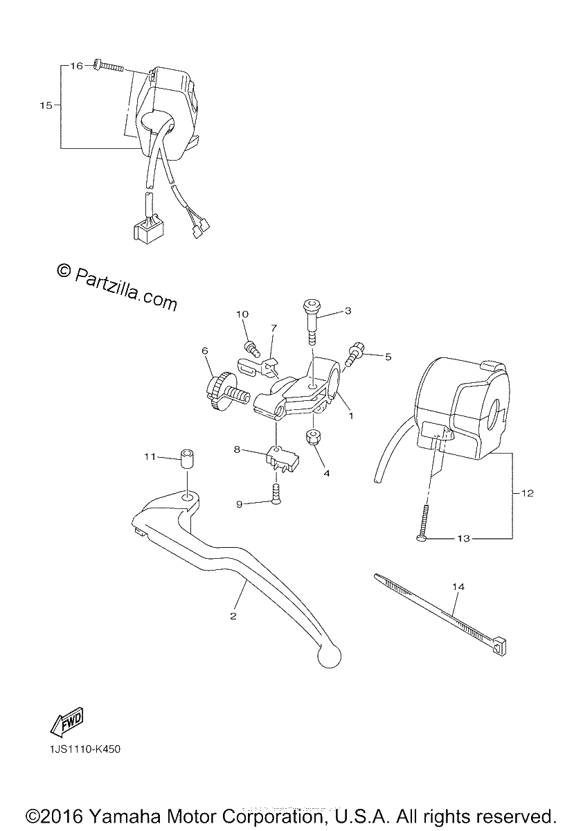 Diagrama de HANDLE SWITCH LEVER