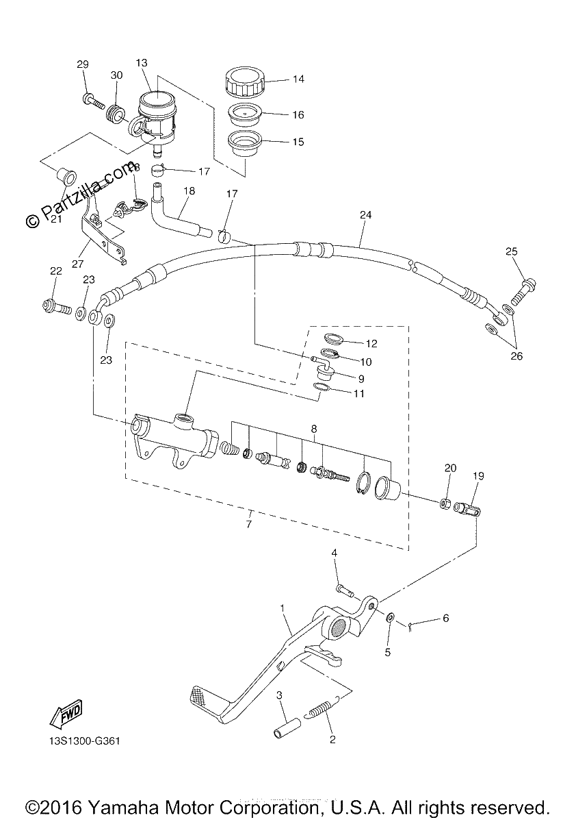 Diagrama de REAR MASTER CYLINDER