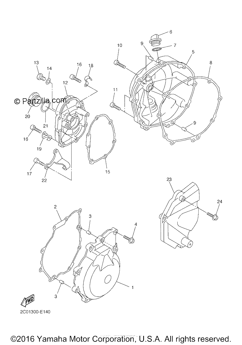 Diagrama de CRANKCASE COVER 1
