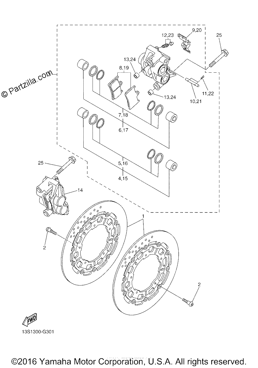 Diagrama de FRONT BRAKE CALIPER