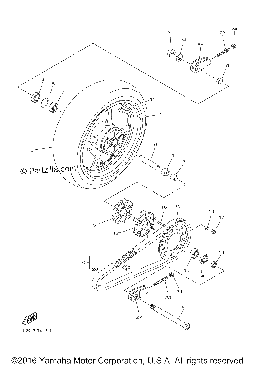 Diagrama de REAR WHEEL