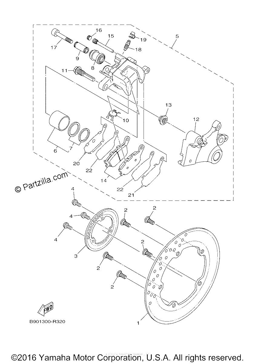 Diagrama de REAR BRAKE CALIPER