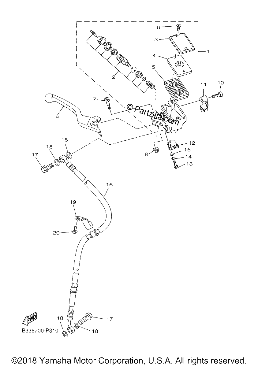 Diagrama de FRONT MASTER CYLINDER