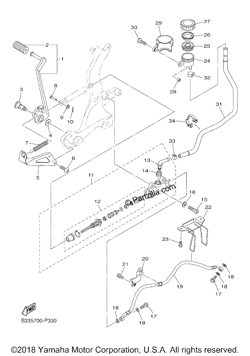 Diagrama de REAR MASTER CYLINDER
