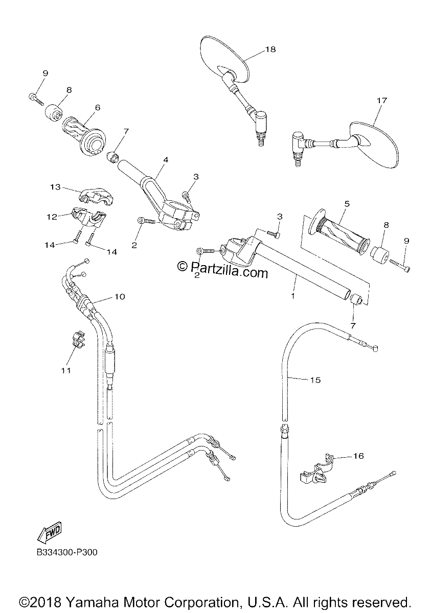 Diagrama de STEERING HANDLE CABLE