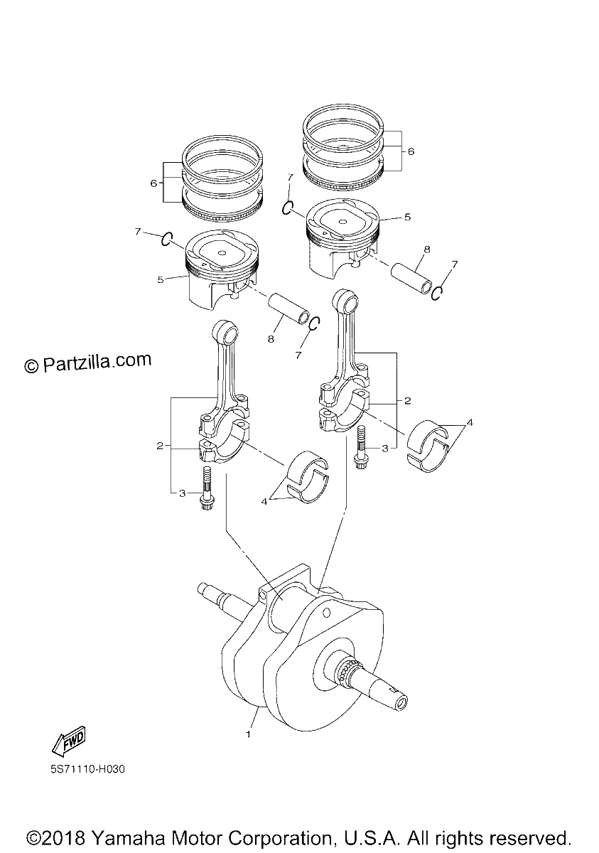 Diagrama de CRANKSHAFT PISTON