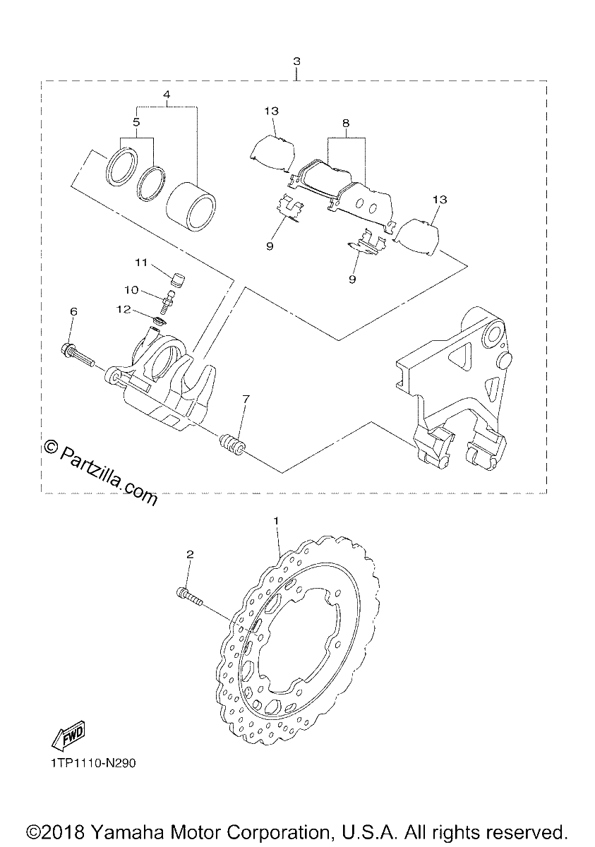 Diagrama de REAR BRAKE CALIPER