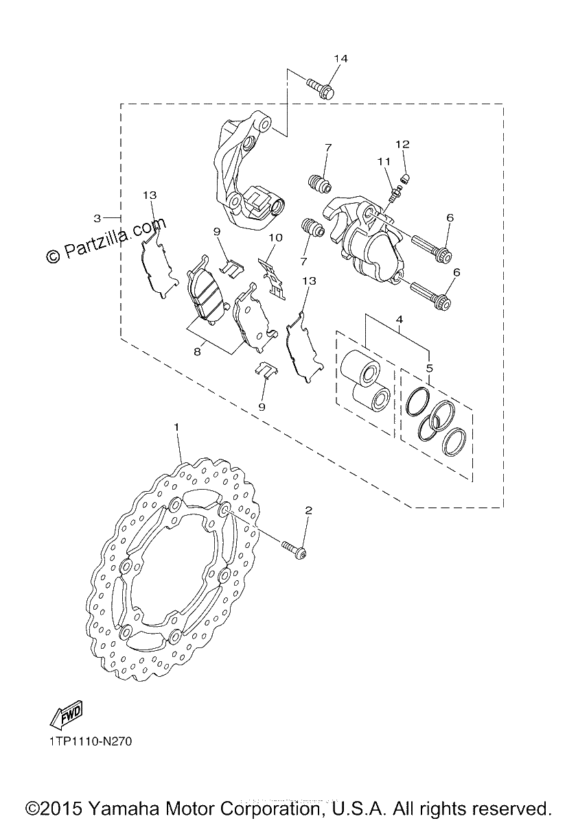 Diagrama de FRONT BRAKE CALIPER