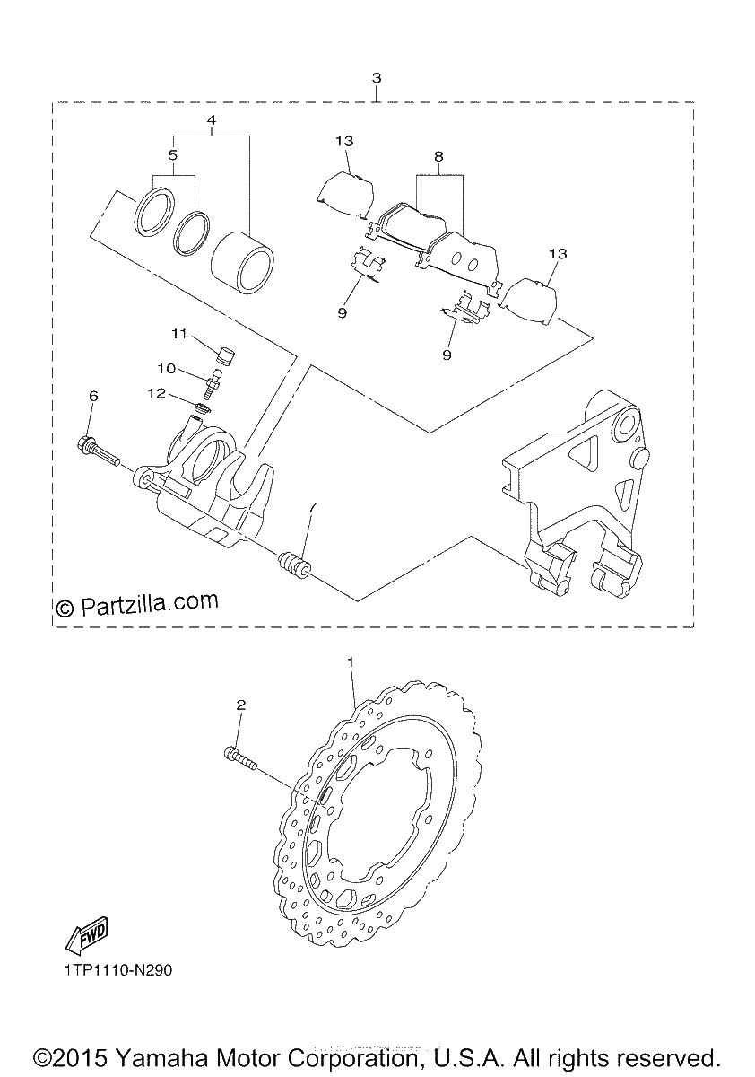 Diagrama de REAR BRAKE CALIPER