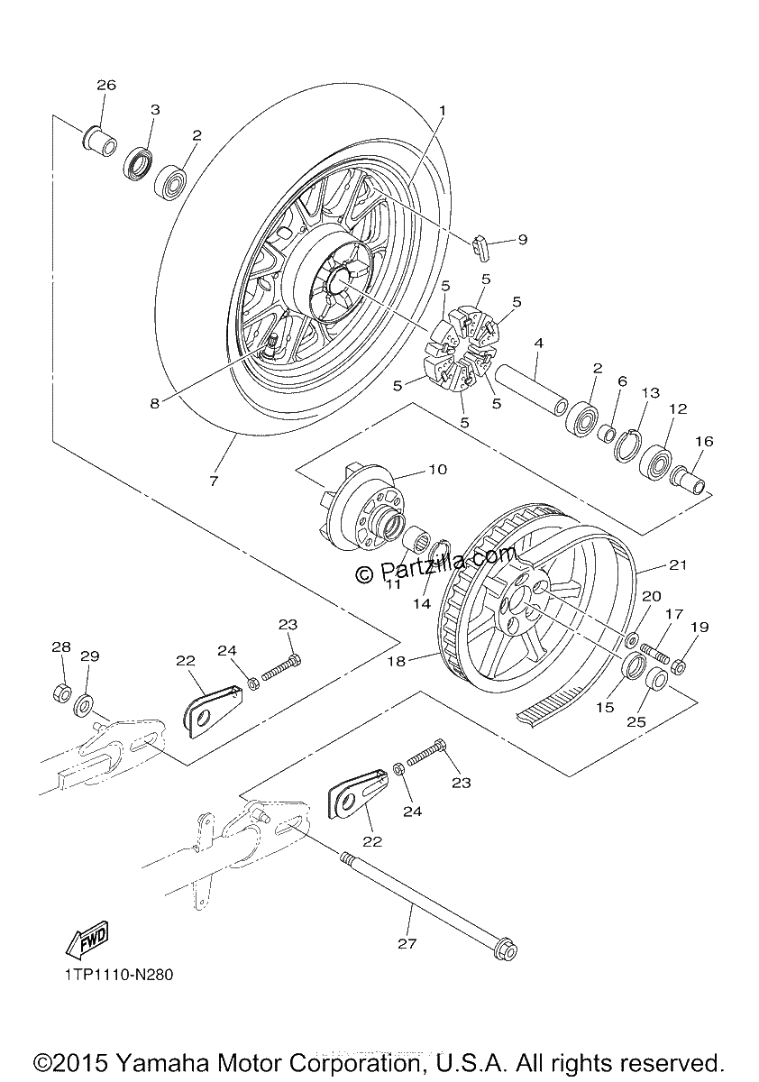 Diagrama de REAR WHEEL