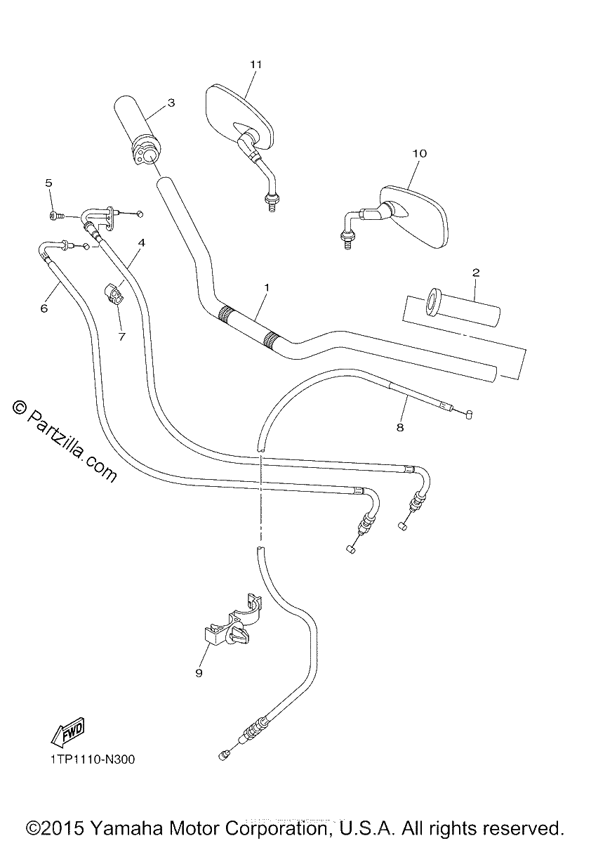 Diagrama de STEERING HANDLE CABLE