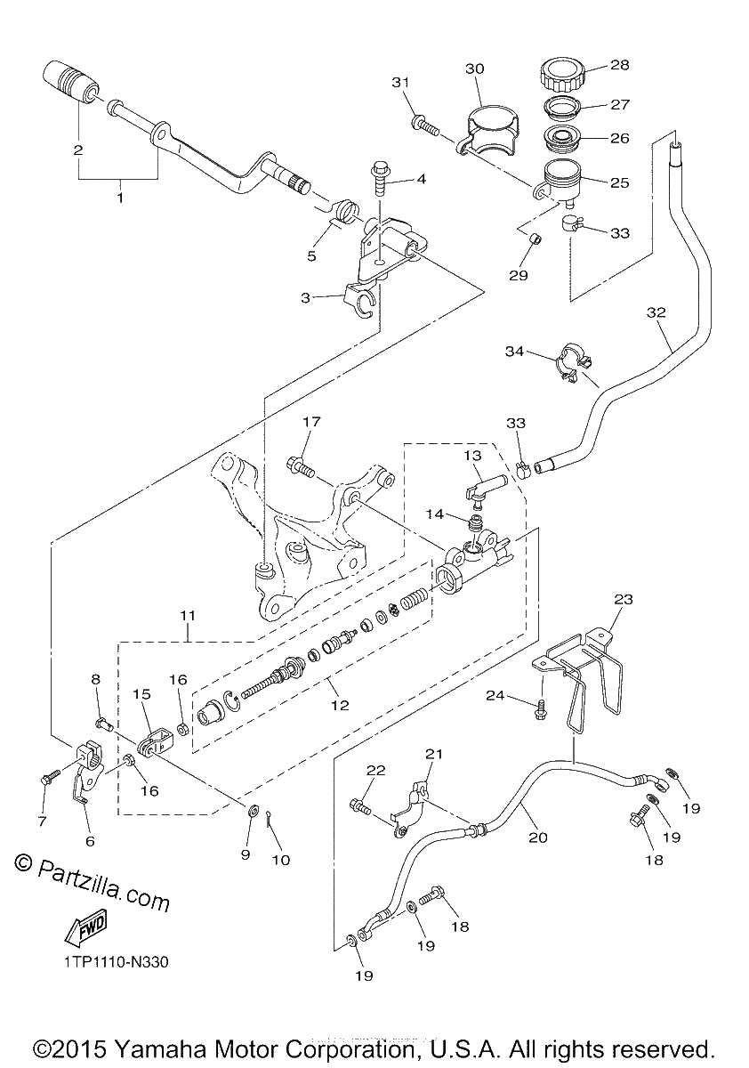 Diagrama de REAR MASTER CYLINDER