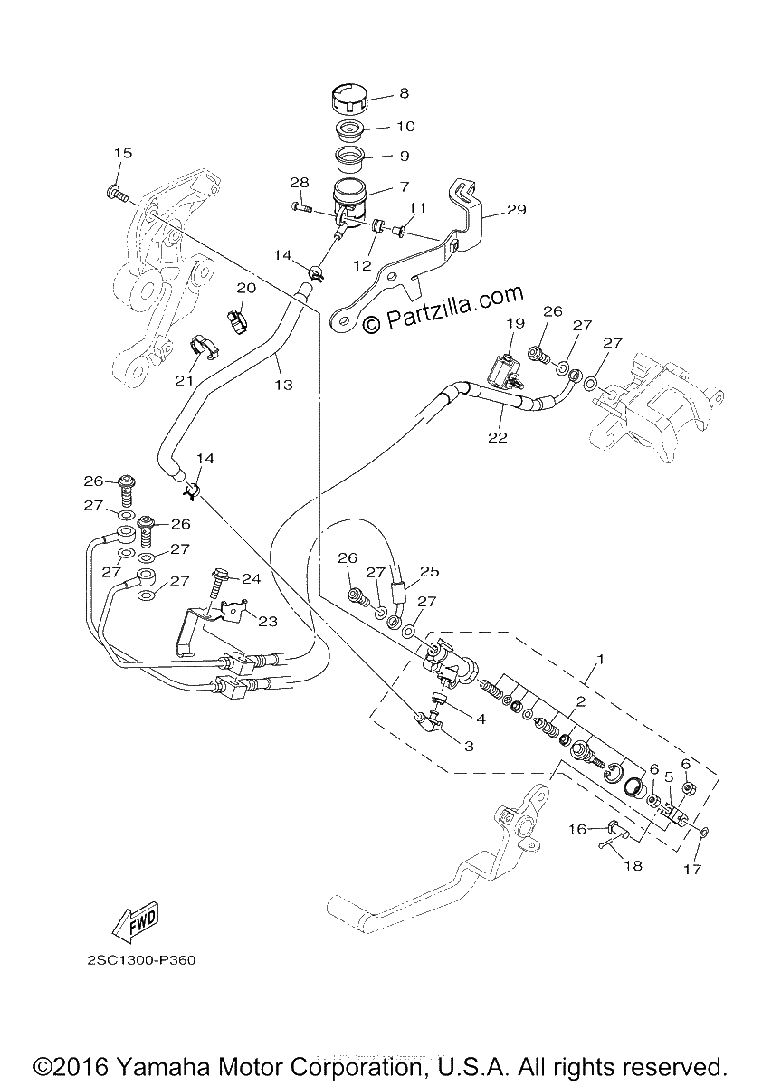 Diagrama de REAR MASTER CYLINDER