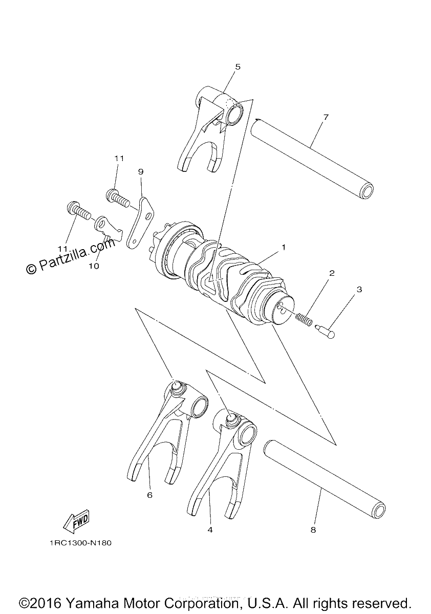 Diagrama de SHIFT CAM FORK