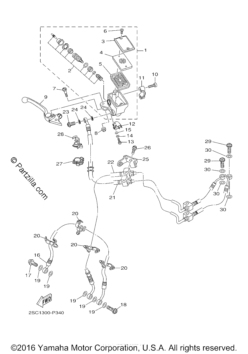 Diagrama de FRONT MASTER CYLINDER