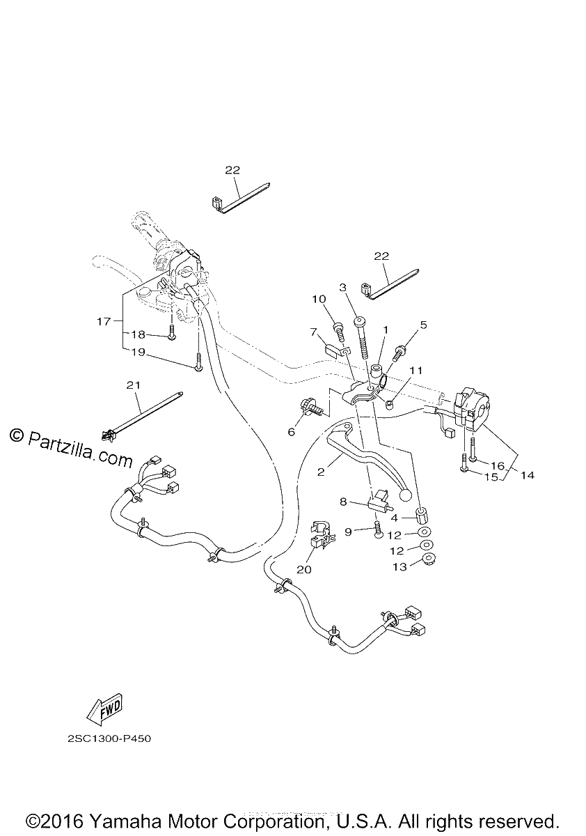 Diagrama de HANDLE SWITCH LEVER