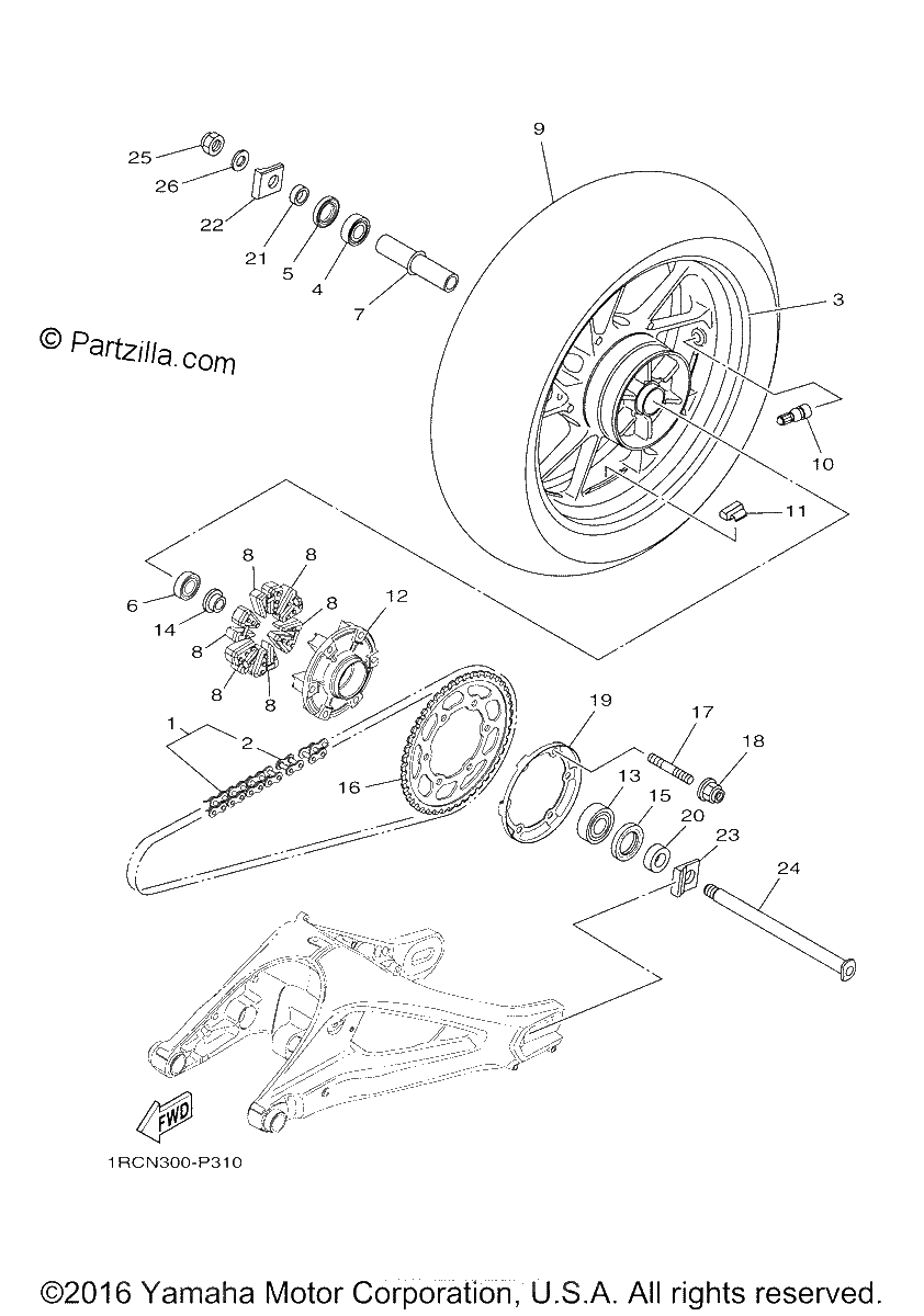 Diagrama de REAR WHEEL
