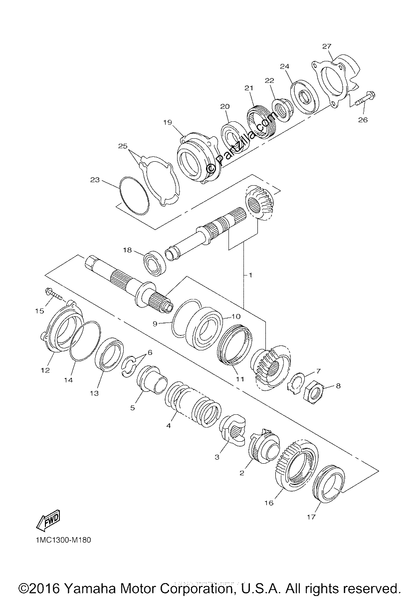 Diagrama de MIDDLE DRIVE GEAR