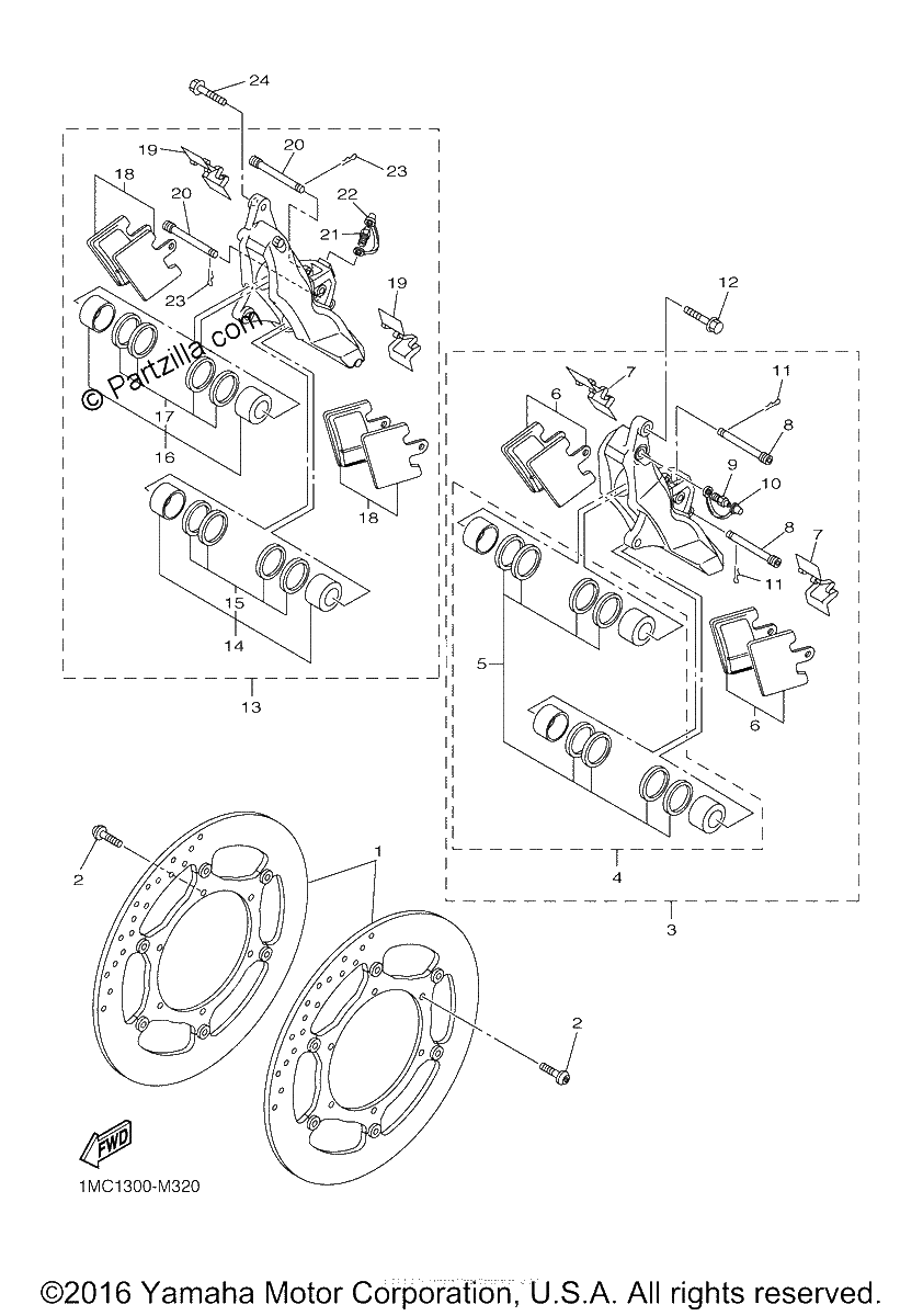 Diagrama de FRONT BRAKE CALIPER
