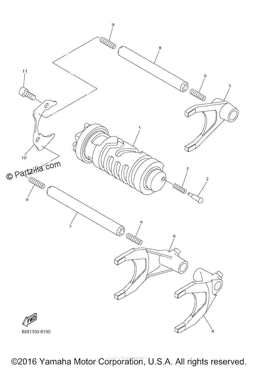 Diagrama de SHIFT CAM FORK