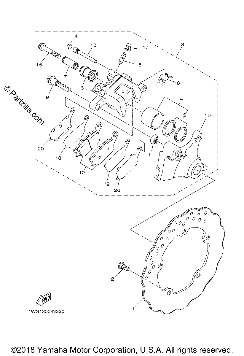 Diagrama de REAR BRAKE CALIPER