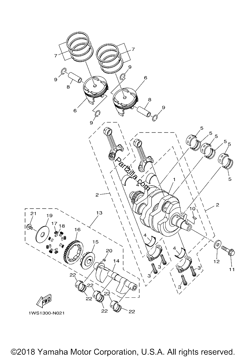 Diagrama de CRANKSHAFT PISTON
