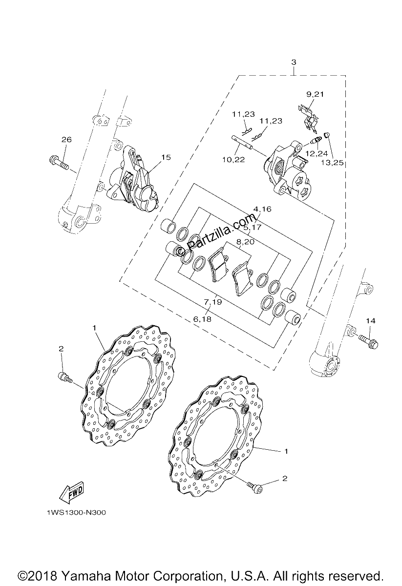 Diagrama de FRONT BRAKE CALIPER