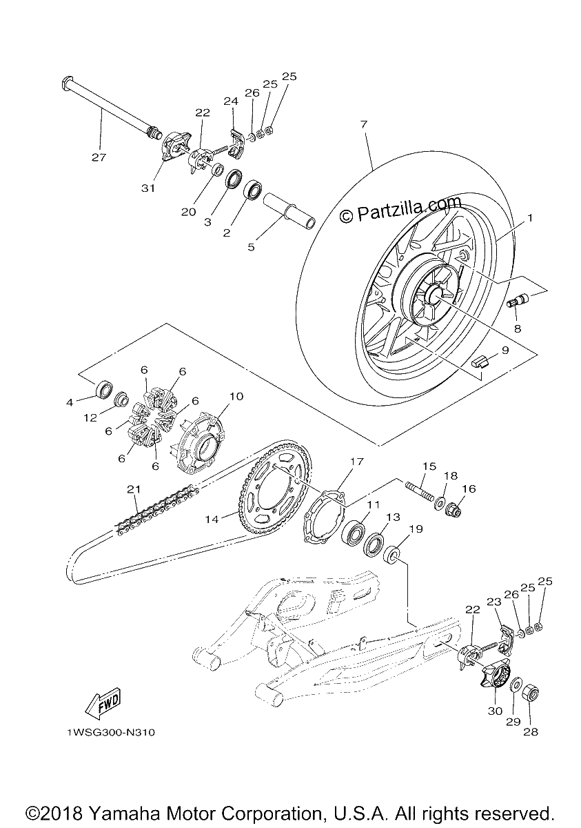 Diagrama de REAR WHEEL
