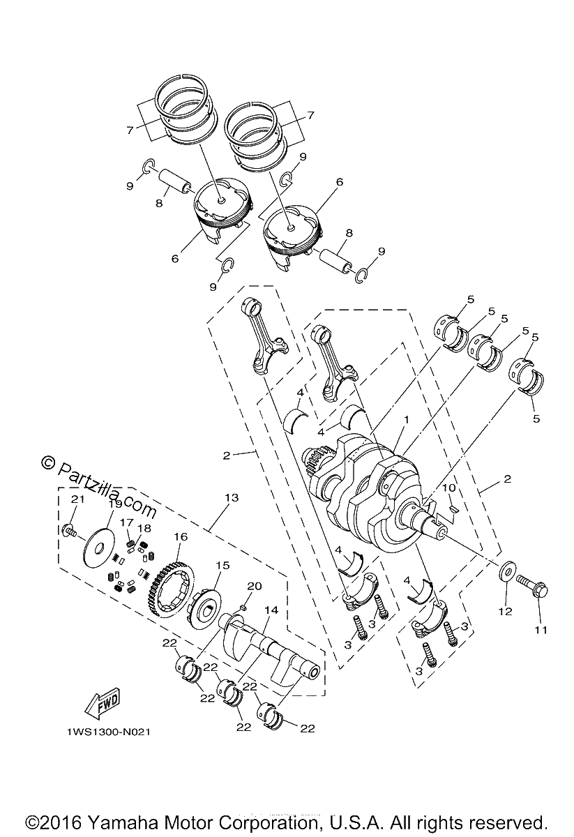 Diagrama de CRANKSHAFT PISTON