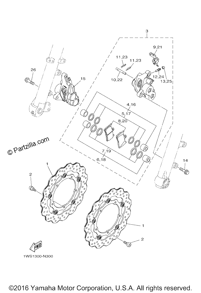 Diagrama de FRONT BRAKE CALIPER