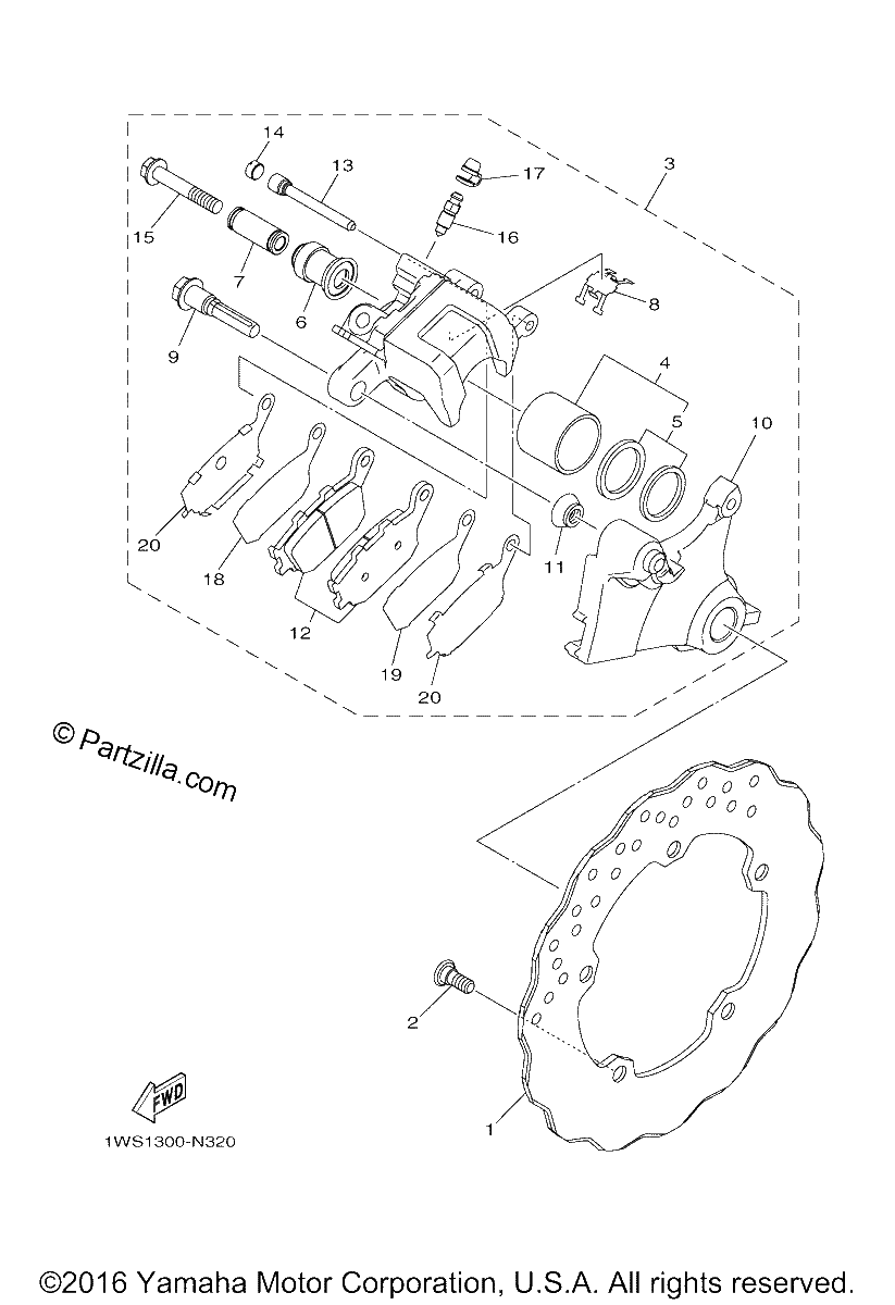 Diagrama de REAR BRAKE CALIPER