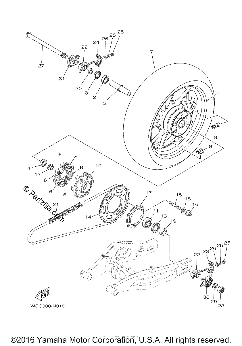 Diagrama de REAR WHEEL