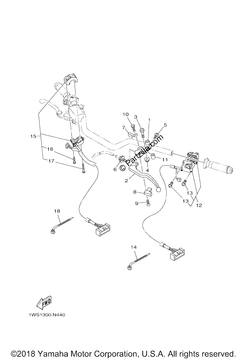 Diagrama de HANDLE SWITCH LEVER