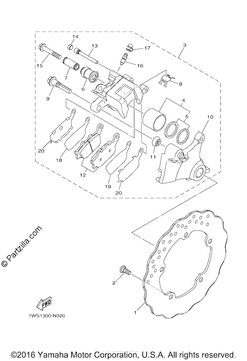 Diagrama de REAR BRAKE CALIPER