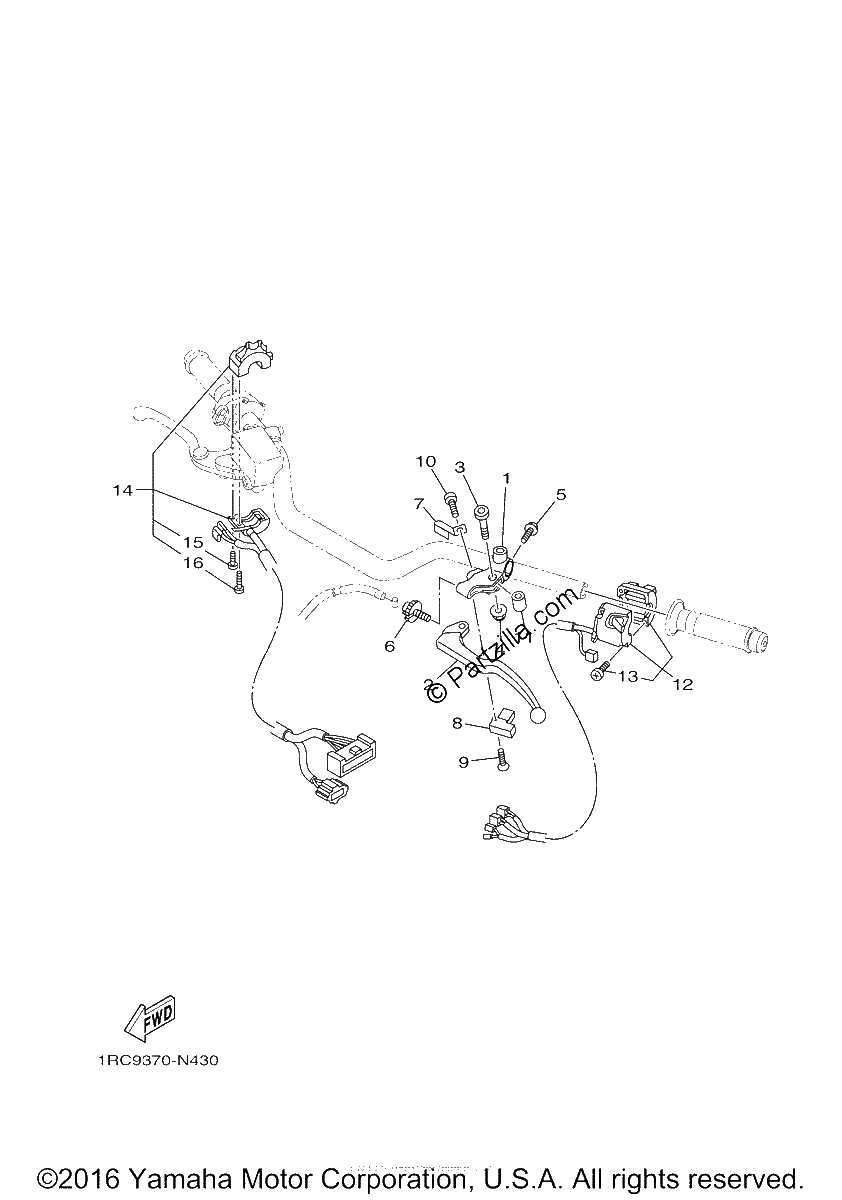 Diagrama de HANDLE SWITCH LEVER