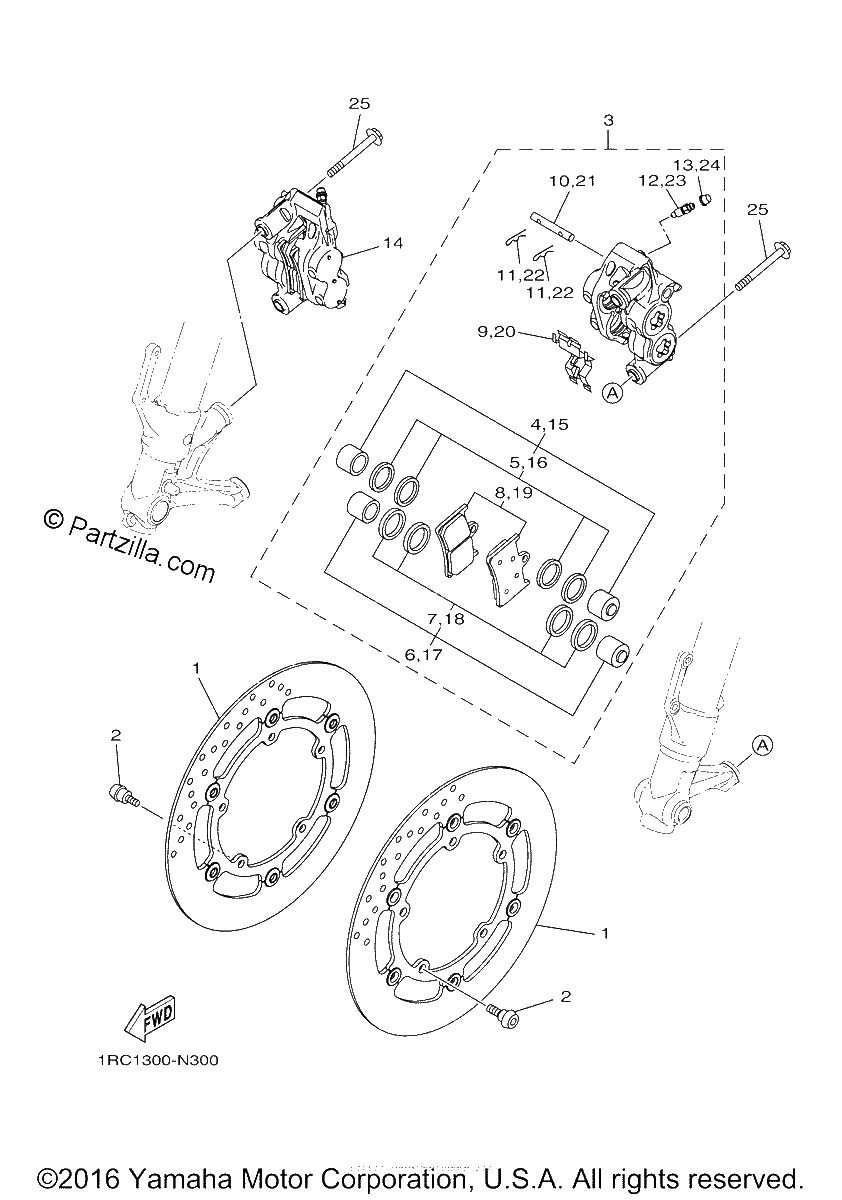 Diagrama de FRONT BRAKE CALIPER